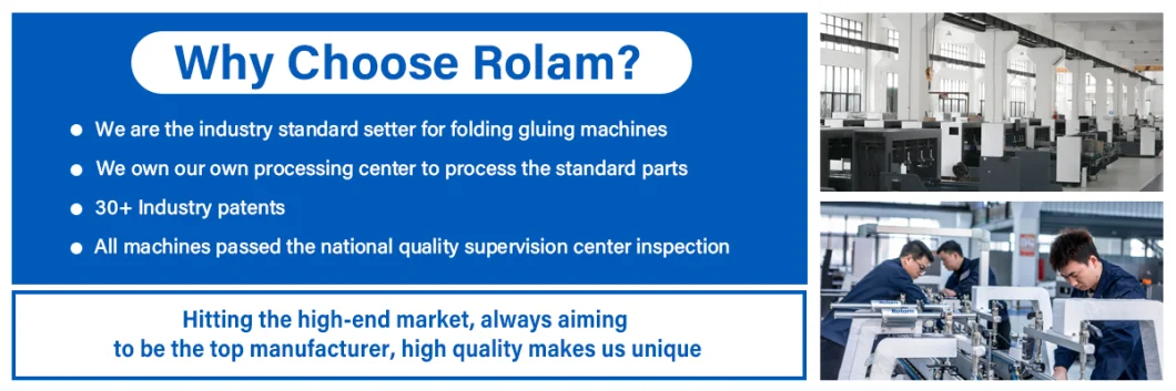 Rolam Tea Cosmetic Food Drink Pharmaceutical Medicine Box Pre-Folding Crash Lock Bottom Folding Gluing Machine Automatic Folder Gluer