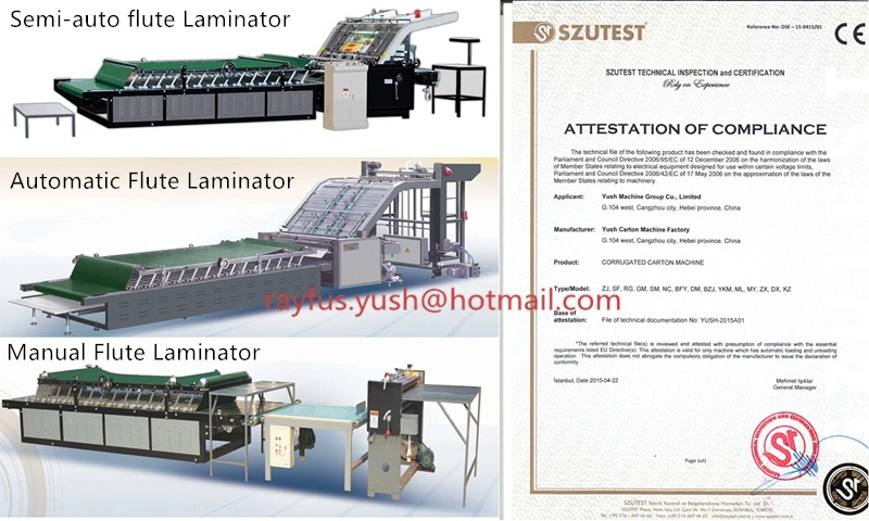Semi/Full Automatic Flute Laminator for Corrugated Cardboard Sheet