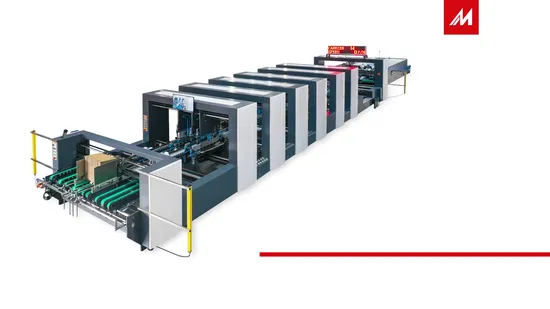 Automatic 4 and 6 Corner Corrugated Carton Folding Gluing Machine 260m/Min Pre