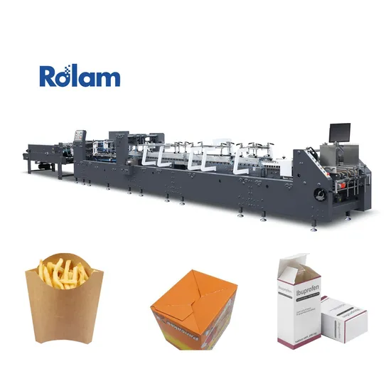 Unused Fully Automatic Box Gluer Rolam as 300m/Min Crash Lock Bottom Pre