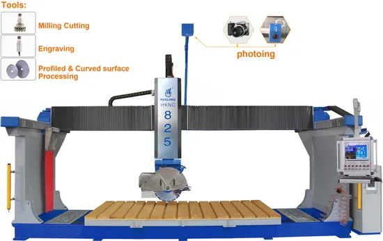 Bridge Saw 5 Axis CNC Marble 3D Stone Carving Stone Cutting Machine ...