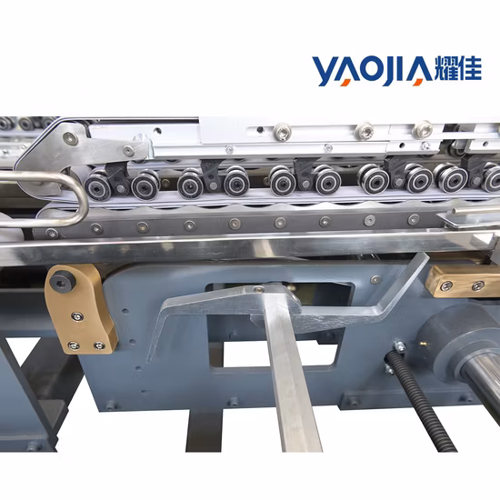 Yaojia Cardboard Carton Packaging 4 6 Corners Hookless Folder Gluer Box Folding Gluing Machine