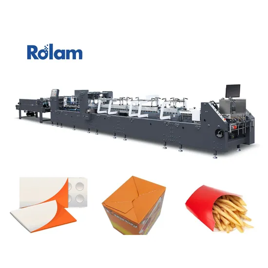 Automatic Carton Folding and Gluing Machine Rolam as Paper Box Making Crash Lock Bottom Pre